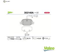 BRAKE PAD SET DISC BRAKE 302140A FOR ALFA ROMEO FIAT 199B7.000/B6.000 0.9L 2cyl