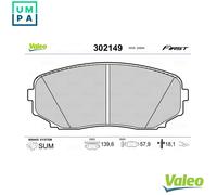 VALEO - Brake pads First - 302149 - Set of 4 pads - Front axle - Fully equipped with mounted accessories