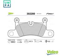 Brake pads Rear Axle 302280 VALEO for PORSCHE VW