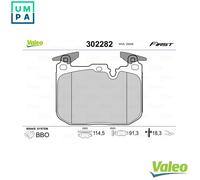 Brake pads Front Axle 302282 VALEO for BMW 1 Sports Hatch 3 4 Coupe 3 Touring