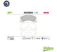 Valeo Brake Pad Set 302296A - Disc Brake - Fits VW & Porsche 3.0L Touareg
