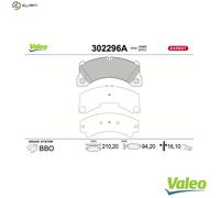 VALEO 302296A Brake pad set