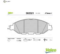 VALEO 302321 Brake pad set