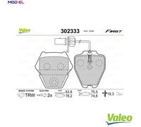 VALEO 302333 Brake pad set