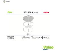 VALEO 302456A Brake pad set
