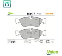 VALEO 302477 Set of 4 pads Rear axle Fully equipped with fitted accessories