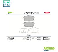 VALEO 302491A Brake pad set
