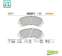 VALEO 302571 Brake pad set