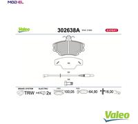 VALEO 302638A Brake pad set