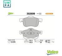 VALEO 302699 Brake pad set