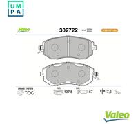 Brake pads Front Axle 302722 VALEO for SUBARU TOYOTA