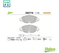 VALEO 302774 Brake pad set