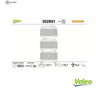 VALEO 302891 Brake pad set