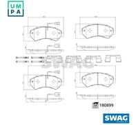 Brake pads Front Axle 33 10 7998 SWAG for FIAT PEUGEOT CITROËN OPEL