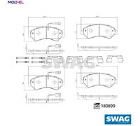 Brake pads Front Axle 33 10 7998 SWAG for FIAT PEUGEOT CITROËN OPEL