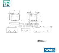 Front Disc Brake Pad Set SWAG Fits MERCEDES Glc C253 Coupe 15-23 0004207402