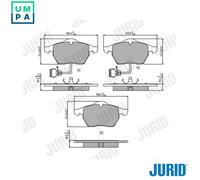 Jurid Disc Brake Pad Set 571512J - for Audi 100/A6/A8