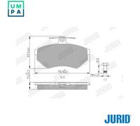 JURID 571969J Brake Pad Set, disc brake for SEAT,VW