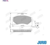 JURID 571969J Brake Pad Set, disc brake for SEAT,VW