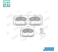 Jurid Brake Pad Set 571981J Disc Brake for Opel Agila A 1.0 12V