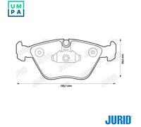 Jurid Brake Pad Set 571994J – Disc Brake for BMW/MG 3/X3/E46/E83/E86 – SFP000040