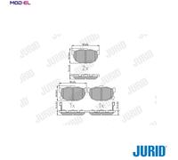 Jurid Brake Pad Set 572127J – Disc Brake for Hyundai / Kia / Nissan