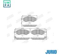 Jurid Brake Pad Set 572407J – Disc Brake for Chevrolet/Daewoo/Saab (Lanos, Tosca, Evanda)