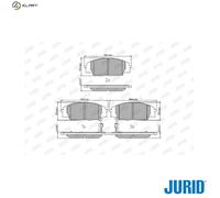 Brake pads 572432J JURID for HONDA S2000 CIVIC VII Hatchback