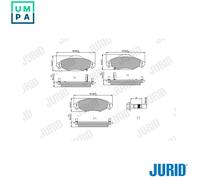 Brake pads 572510J JURID for TOYOTA YARIS/VITZ YARIS VERSO / FUN CARGO