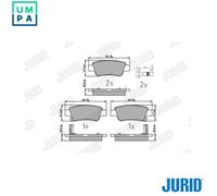 Brake pads 572606J JURID for HONDA CR-V III CR-V IV