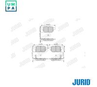 Jurid Brake Pads Rear Fits Auris Corolla iQ Prius Vitz 05-25