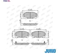 Jurid Brake Pad Set 572635J Front - Fits Acura Honda Accord TLX 08-25