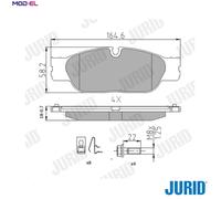 Brake pads 573023J JURID for JAGUAR DAIMLER