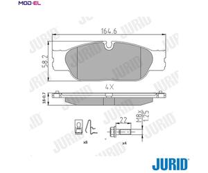 BRAKE PAD SET DISC BRAKE 573023J FOR DAIMLER JAGUAR AJ8FT 4.2L 8cyl SUPER EIGHT