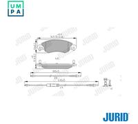 Jurid Brake Pad Set 573026J - Disc Brake for Citroen C5 I/II