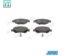 JURID Brake pad set 573135J not prepared for wear warning indicator with accessories TOYOTA: Aygo, PEUGEOT: 107 Hatchback, 108 Hatchback