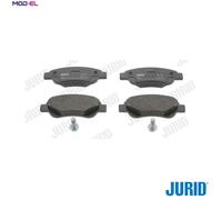 JURID Brake pad set 573135J not prepared for wear warning indicator with accessories TOYOTA: Aygo, PEUGEOT: 107 Hatchback, 108 Hatchback