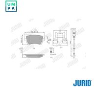 Jurid Brake Pad Set 573220J - Disc Brake, fits VW Transporter/Caravelle/Multivan Mk V