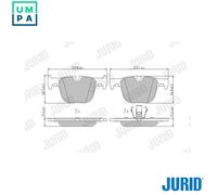 Jurid Brake Pad Set 573354J - Rear Disc Brake Fits BMW 320d/325d/340i/430d/435d/435i/440i 2011-2021