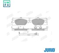 Jurid Brake Pad Set 573381J, Disc Brake, Fits Audi A6 C7, A8 D4, A7