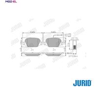 Brake pads 573400J JURID for ABARTH FIAT CITROËN