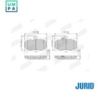 Jurid Brake Pad Set 573413J - Disc Front - Fits Lexus GS300 RC300h IS200t