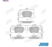 JURID 573674J Brake Pad Set, disc brake for FORD
