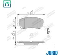 BRAKE PAD SET DISC BRAKE 573787J FOR JEEP CHEROKEE/SUV/HATCH/MEDIO EBTEC1 2.0L
