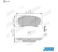 BRAKE PAD SET DISC BRAKE 573787J FOR JEEP CHEROKEE/SUV/HATCH/MEDIO EBTEC1 2.0L