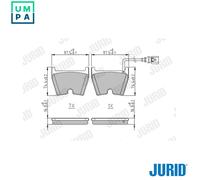 Jurid Brake Pad Set 573809J - Disc Brake - Fits Audi A3 Sportback RS3 Quattro