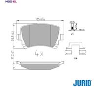 BRAKE PAD SET DISC BRAKE 573846J FOR VW GOLF/ALLTRACK/VII PASSAT SEAT 2.0L 4cyl