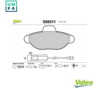 VALEO 598011 Brake pad set