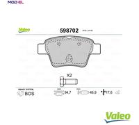 VALEO 598702 Brake pad set