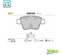 VALEO 598702 Brake pad set